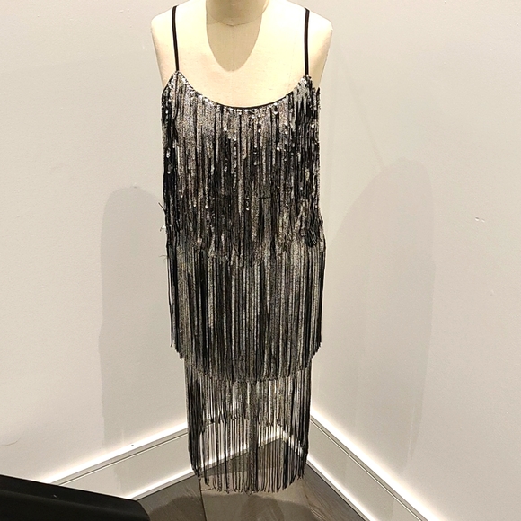 roxy sequin fringe dress